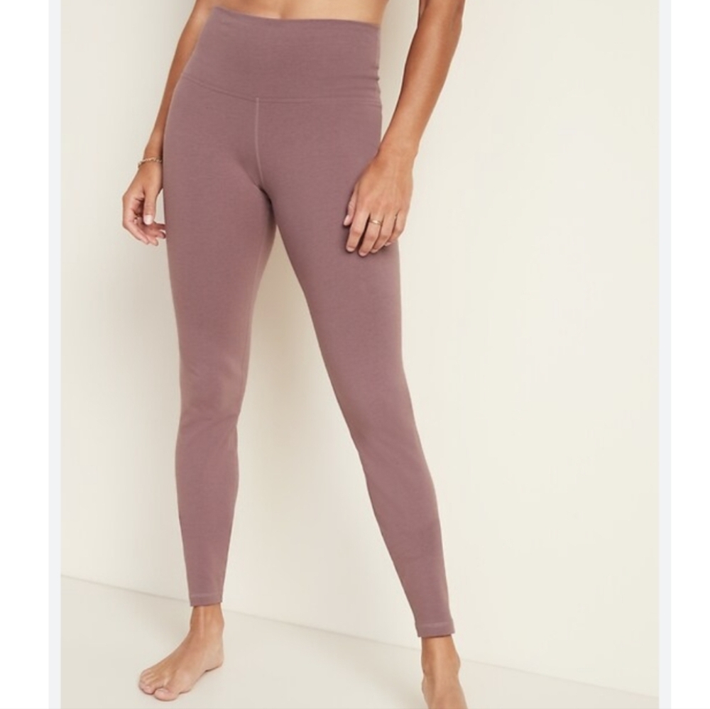 *(Tall) Old Navy Active Mauve High-Rise Full Length Go-Dry Balance Leggings